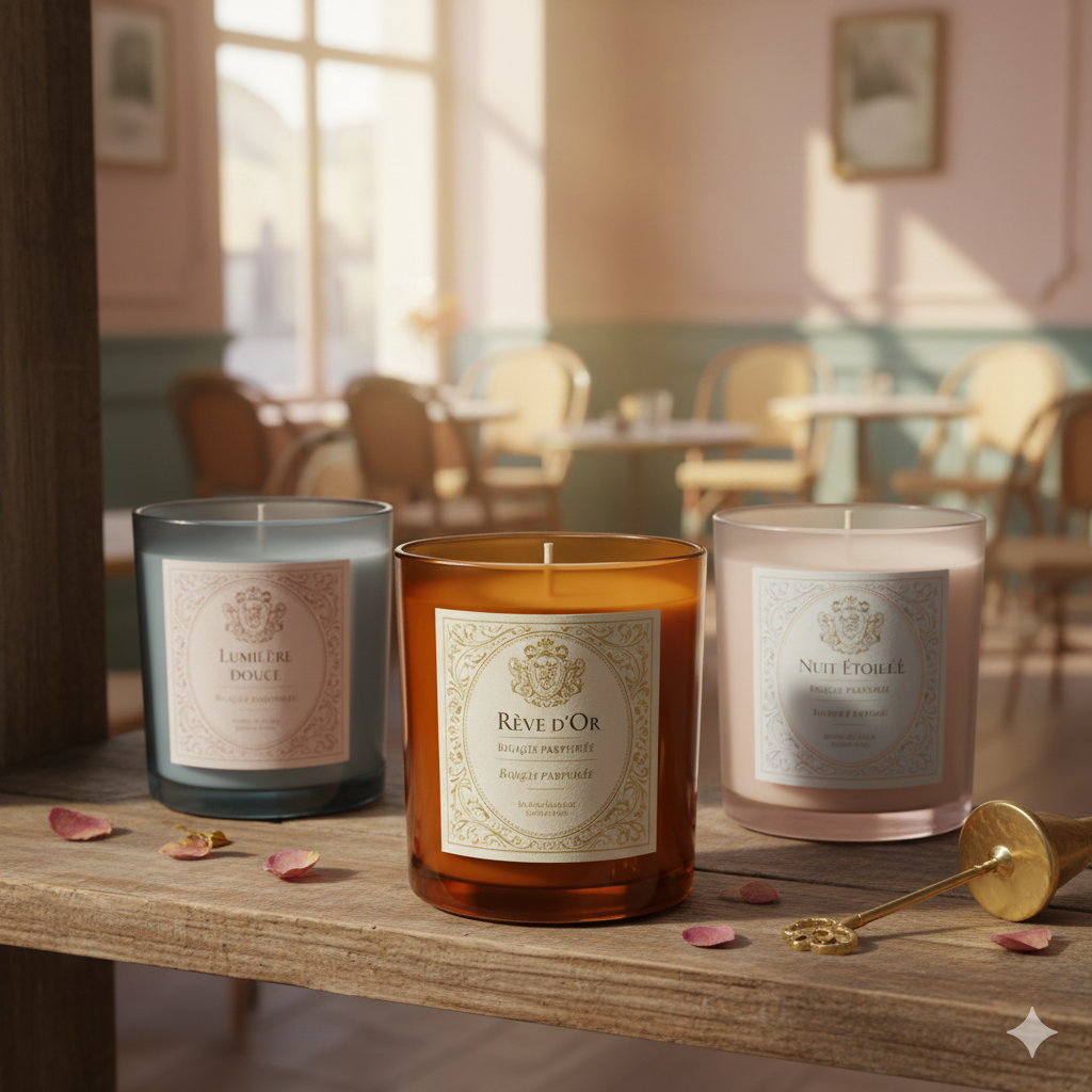 Private label candle jars with custom branding for European candle brands from India