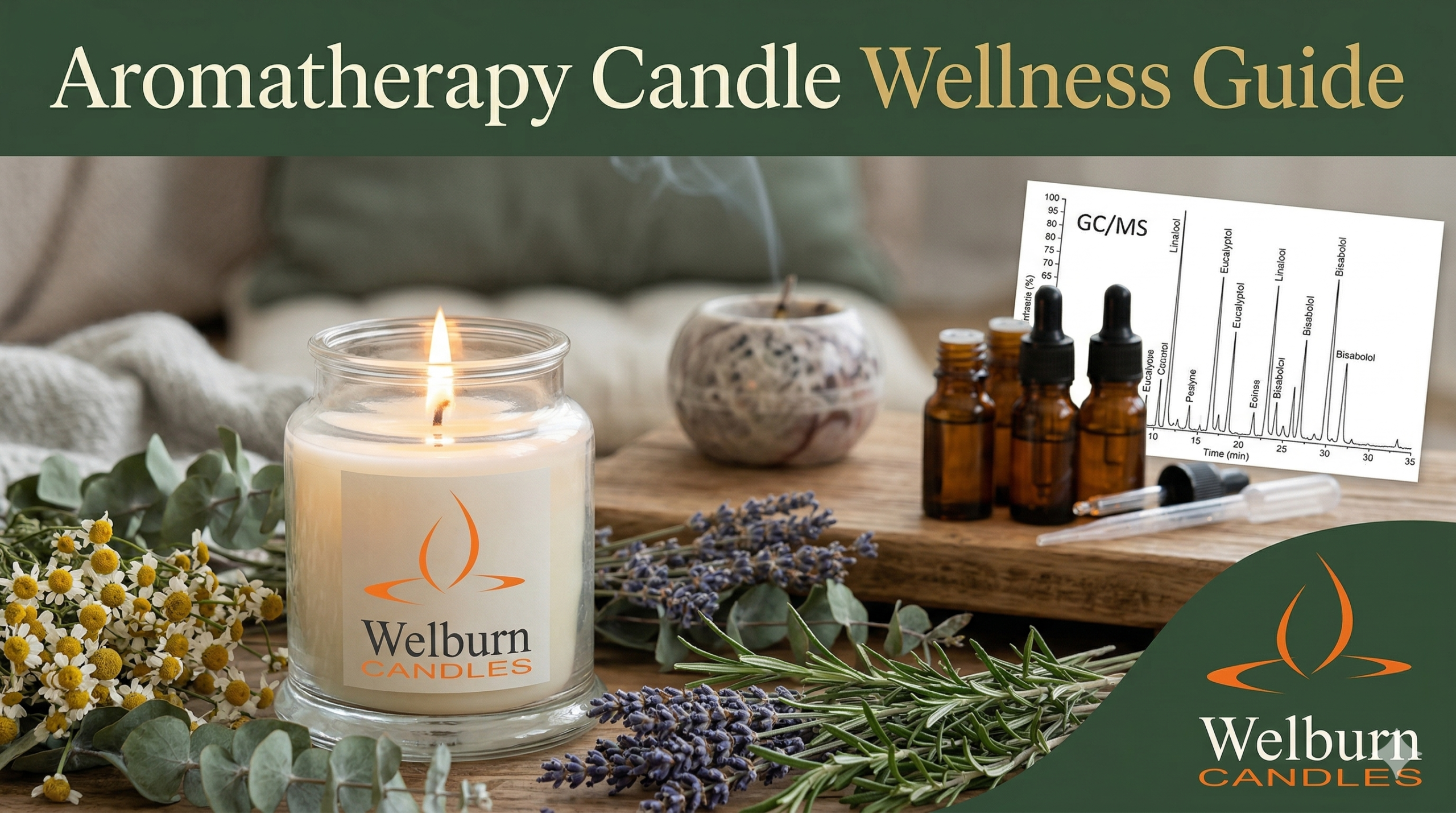 Aromatherapy candle manufacturing with essential oils and botanical ingredients — Welburn Candles wellness range