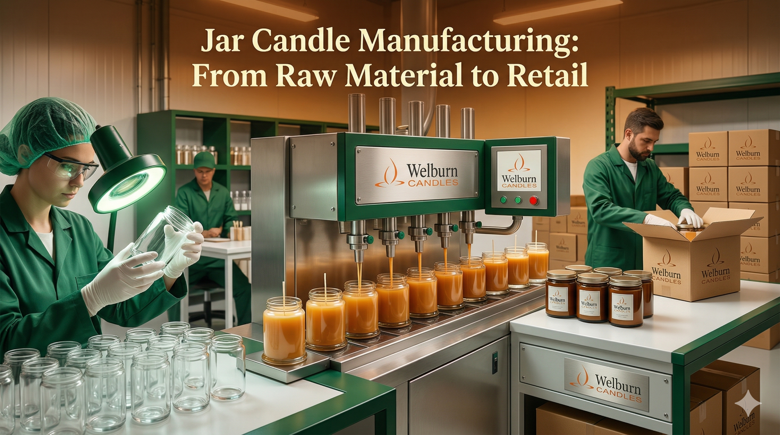 Custom jar candle design consultation at Welburn Candles — vessel options, lid styles, and branding development