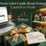 Private label candle retail strategy — e-commerce, boutique retail, and gifting channels for Welburn Candles brand partners