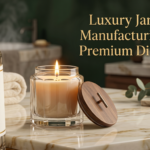 Luxury jar candle manufacturing — premium apothecary vessel, natural wax, and embossed label from Welburn Candles