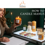 Candle manufacturer evaluation process — buyer reviewing candle samples and quality documentation from Welburn Candles India