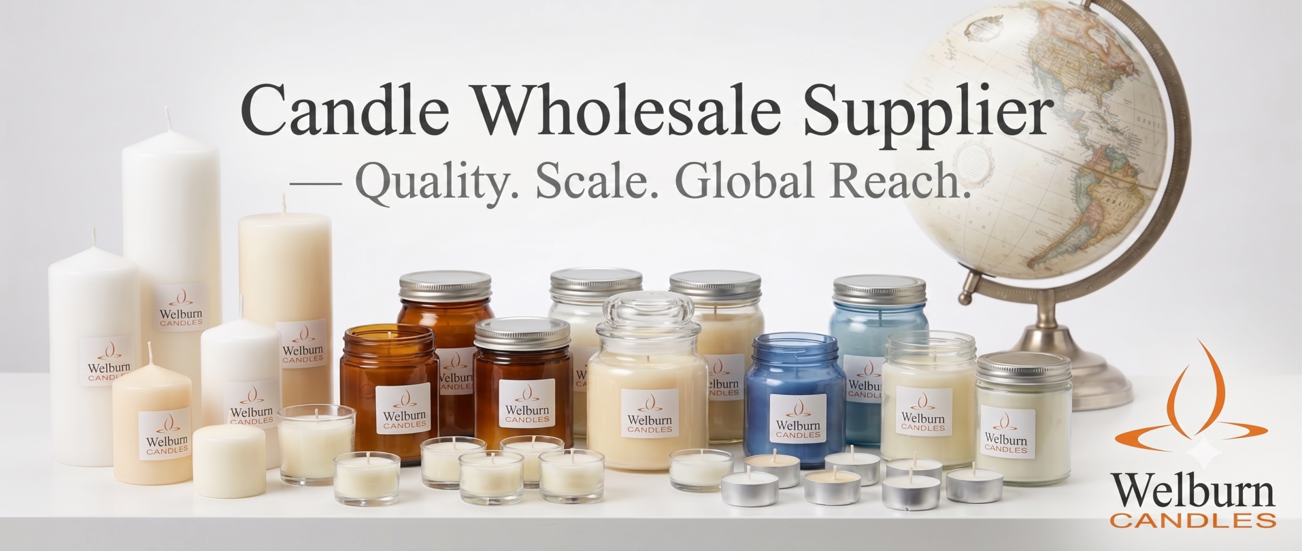 Premium wholesale candle assortment for USA and Europe — Welburn Candles India export wholesale supplier