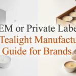 OEM vs private label tealight candle manufacturer comparison — branded retail box vs plain packaging — Welburn Candles India