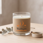 Sustainably packaged private label candle styled for the Netherlands retail market