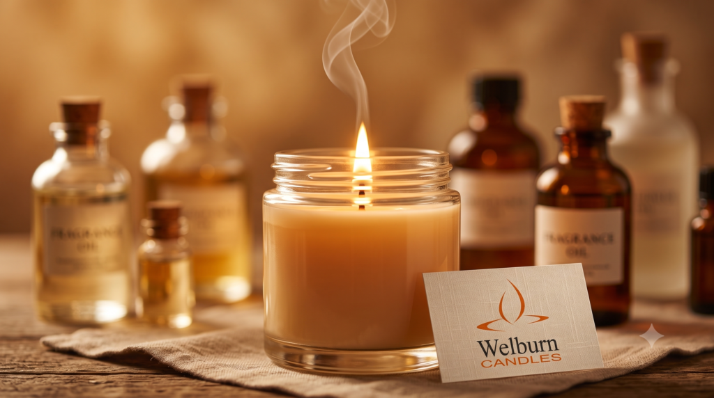 Scented candle manufacturer showing IFRA-compliant fragrance formulation